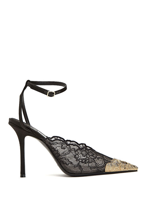 正規品JIMMY CHOO Jimmy Choo Siyah Kadın Faiz Siyah Dantel Detaylı Topuklu Ayakkabı