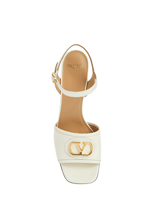 Ekru Kadın Deri Sandalet - Görsel 5