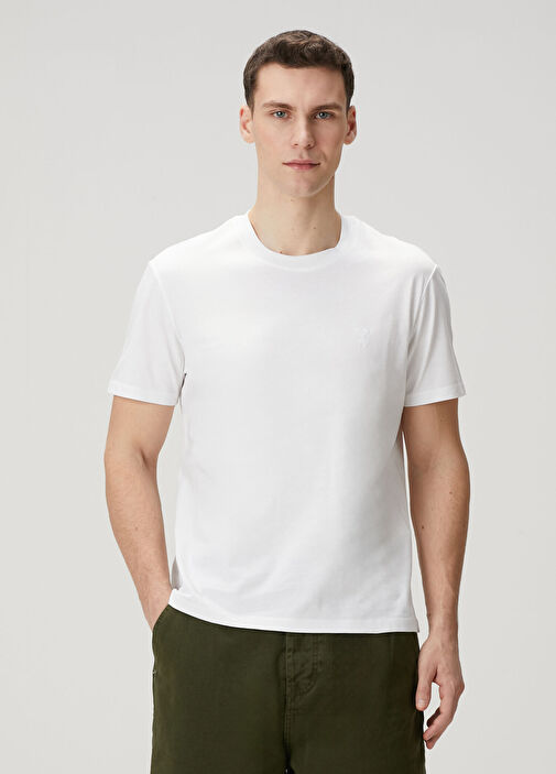 Ami Paris Beyaz Erkek Beyaz Organik Pamuk T-shirt 1653370 | Beymen