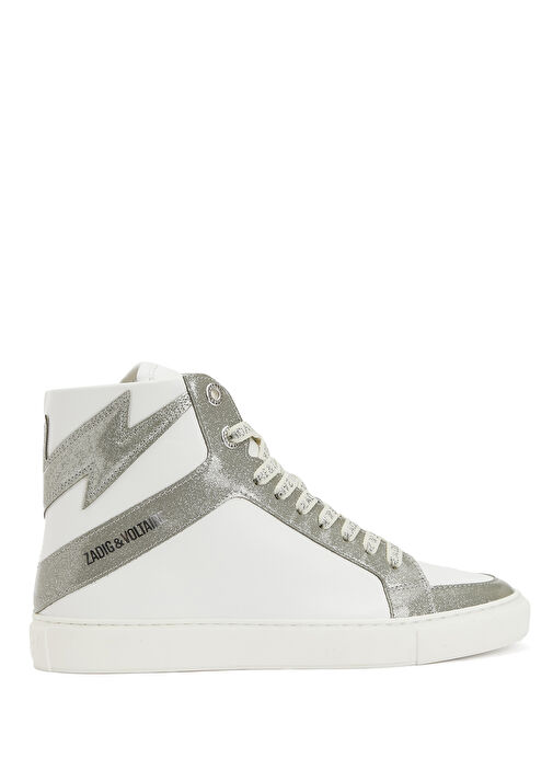 Silver Logo Detaylı Kadın Deri Sneaker - Görsel 2