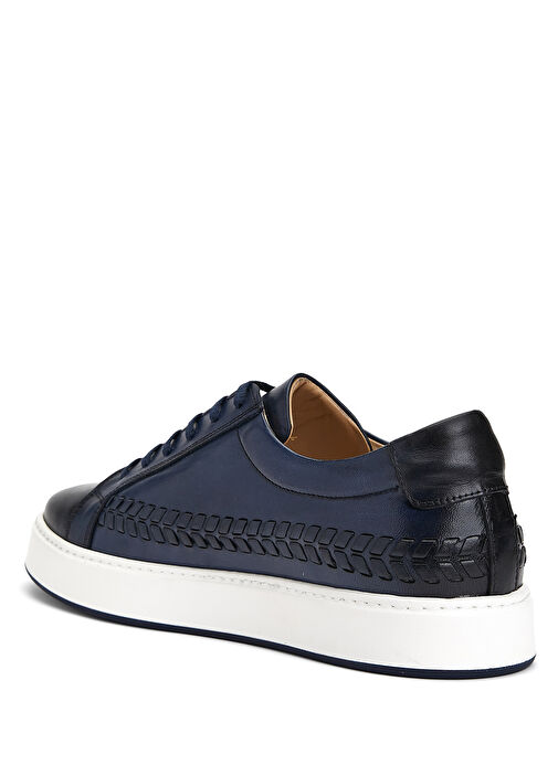 Lacivert Erkek Deri Sneaker - Görsel 4