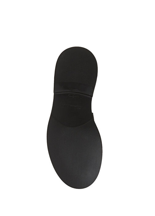 Santoni Siyah Santoni Deri Erkek Loafer