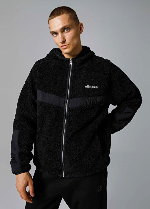 Ellesse Siyah Erkek Siyah Fermuarlı Kapüşonlu Erkek Sweatshirt