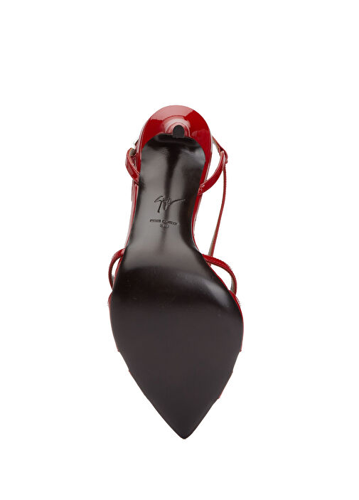 Kırmızı Kadın Deri Sandalet - Görsel 6