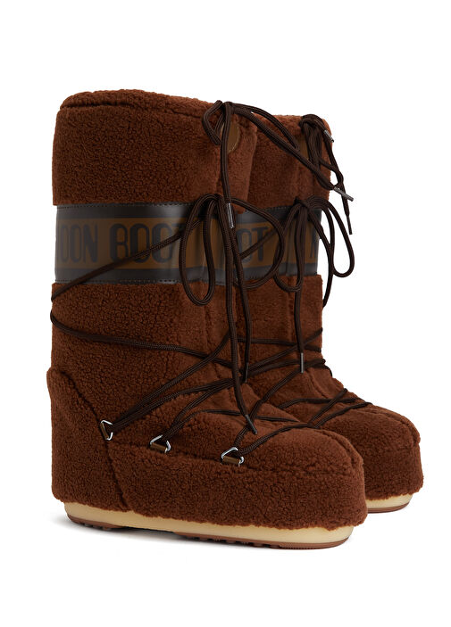 Icon Kahverengi Fleece Kadın Kar Botu - Görsel 3
