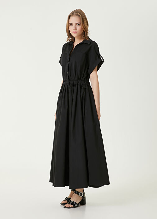 Black maxi shirt dress online