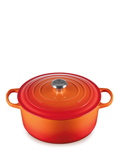 美品！Le Creuset 赤色 土鍋 23cm、ピーマン、とうもろこし食器 Le Creuset - İmza Koleksiyonu Volkanik Döküm Tencere 26 cm - Volkanik