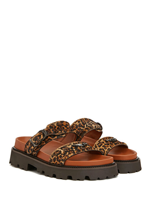 Ride Leopar Desenli Kadın Deri Terlik - Görsel 3