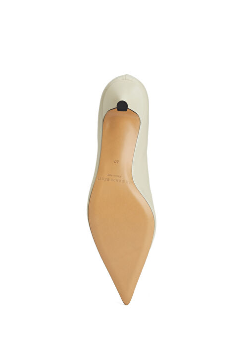 Babouche Ekru Deri Topuklu Ayakkabı - Görsel 6