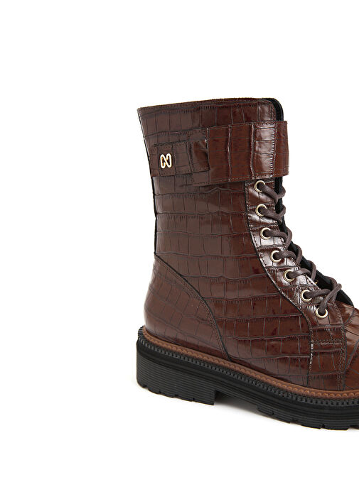 Kahverengi Kadın Deri Bot - Görsel 7