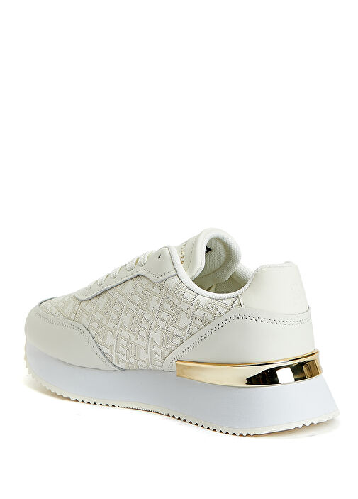 Chic Beyaz Kadın Deri Sneaker - Görsel 4