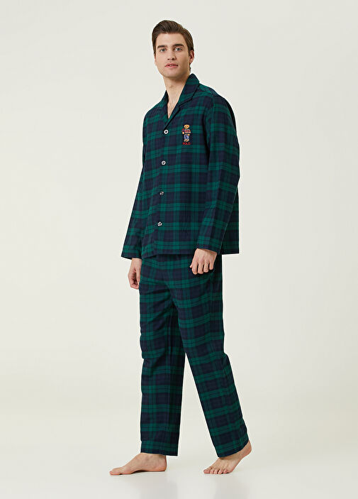 Polo Ralph Lauren Green Plaid Patterned Logo Pajama Set