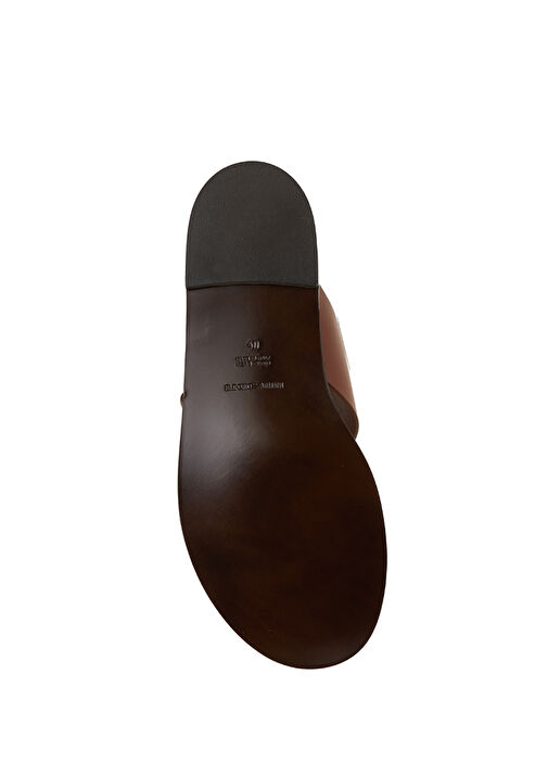 Kahverengi Kadın Deri Terlik - Görsel 6