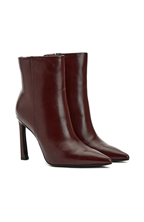 Bordo Kadın Deri Bot - Görsel 3
