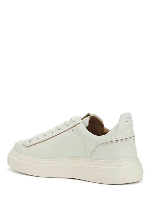 Kırık Beyaz Erkek Deri Sneaker - Görsel 4