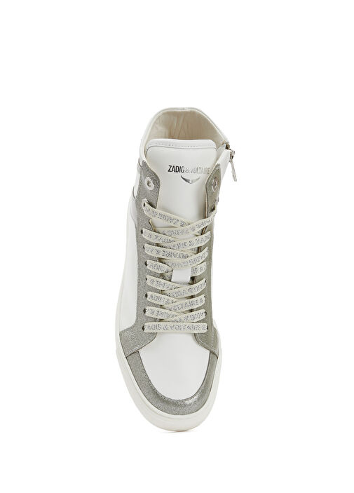 Silver Logo Detaylı Kadın Deri Sneaker - Görsel 5