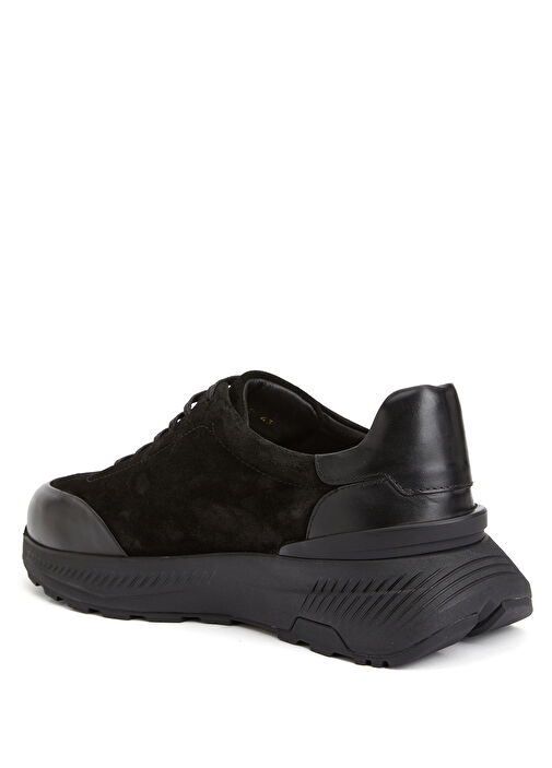 Siyah Erkek Deri Sneaker - Görsel 4