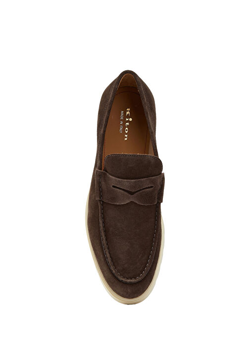 Kiton Koyu Kahverengi Kiton Süet Erkek Loafer