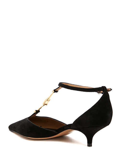 Traci Siyah Deri Topuklu Ayakkabı - Görsel 4