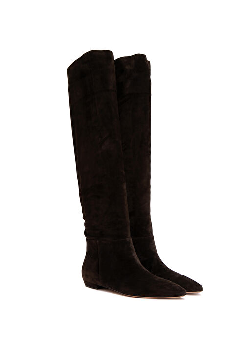 Koyu Kahverengi Kadın Süet Çizme - Görsel 3