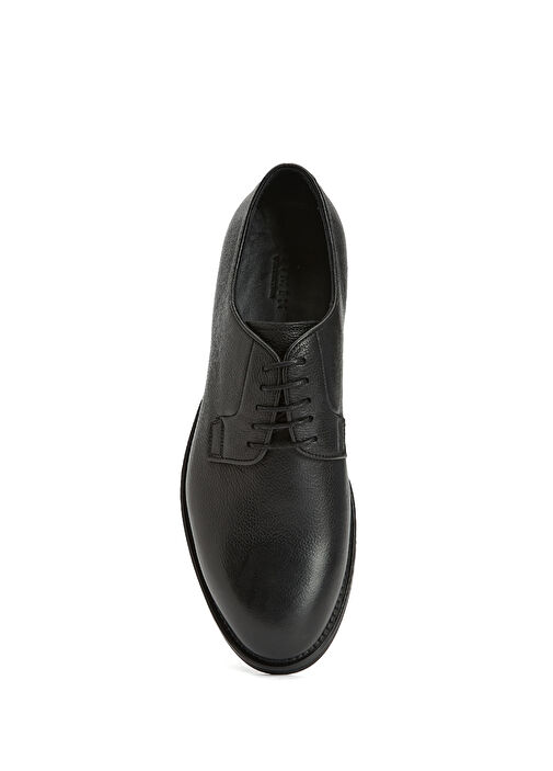 Siyah Dolgun Burunlu Erkek Deri Ayakkabı - Görsel 5