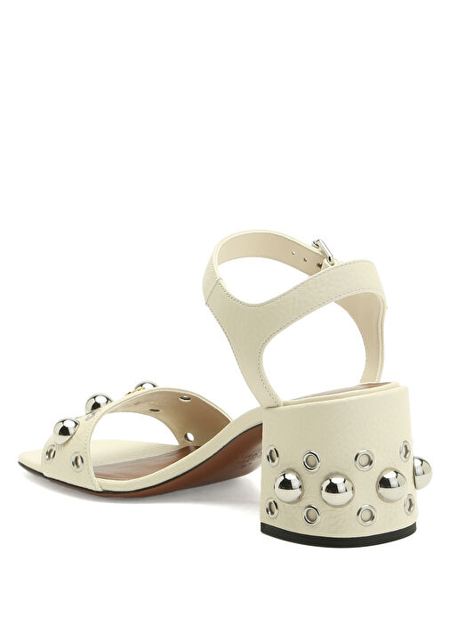 Ekru Kadın Deri Sandalet - Görsel 5