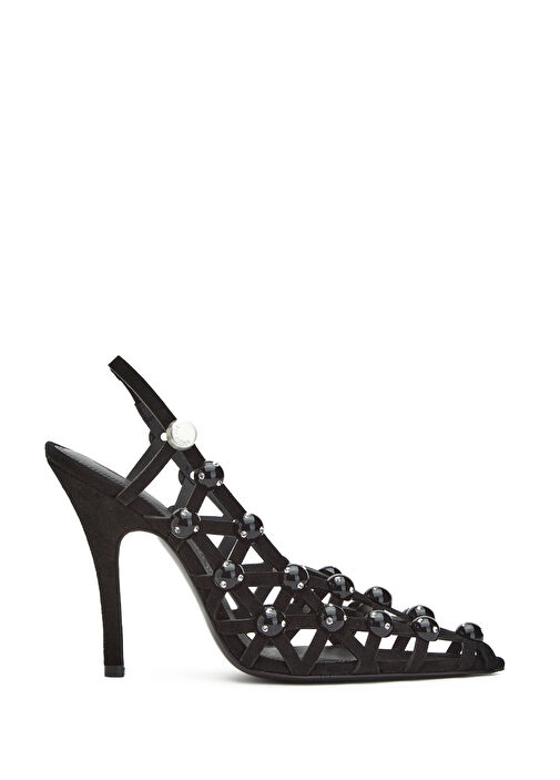 Siyah Deri Topuklu Ayakkabı - Görsel 2