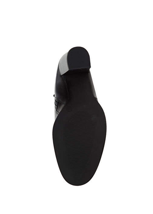 Siyah Kemer Detaylı Kadın Deri Bot - Görsel 6