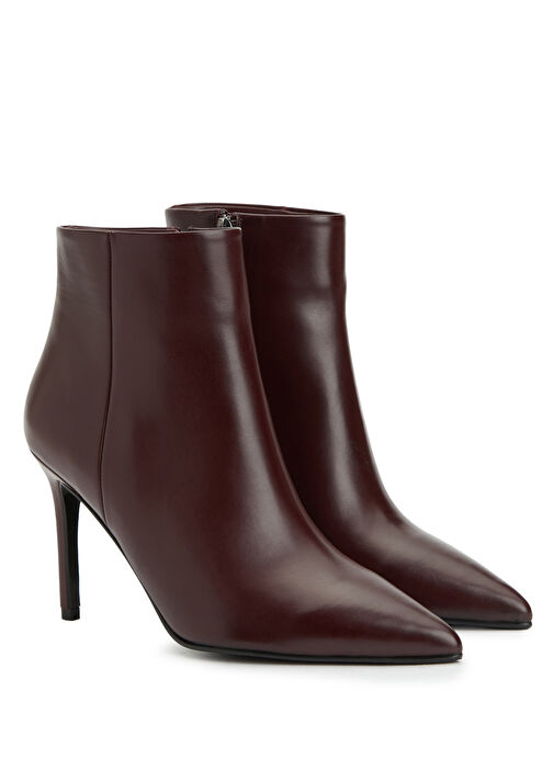 Bordo Kadın Deri Bot - Görsel 3