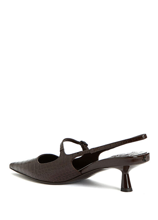 Didi Koyu Kahverengi Deri Topuklu Ayakkabı - Görsel 4