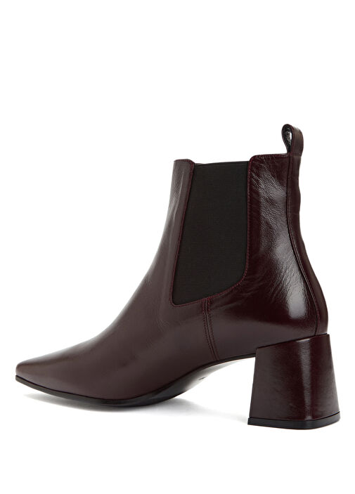 Bordo Kroko Desenli Kadın Deri Bot - Görsel 4