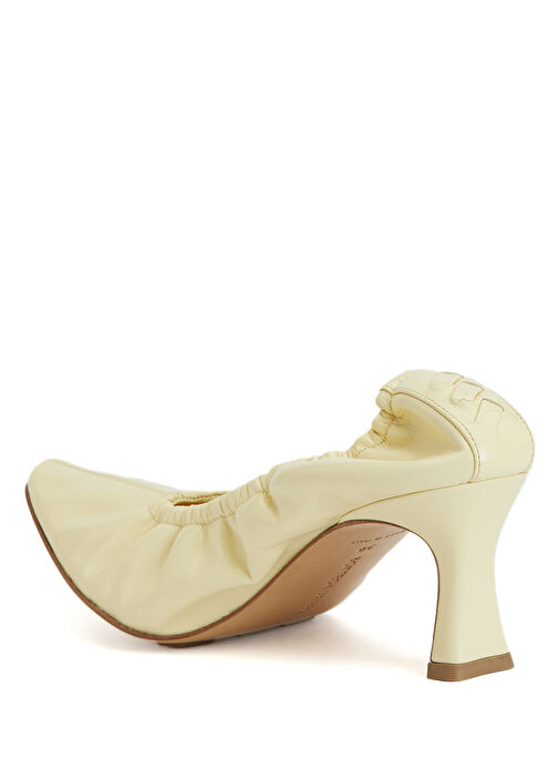 Sofia Krem Deri Topuklu Ayakkabı - Görsel 4