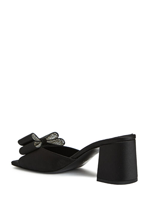 Siyah Kadın Saten Terlik - Görsel 4