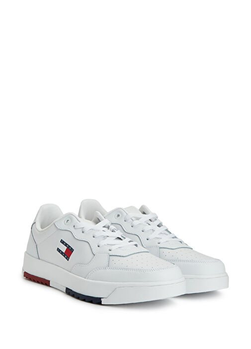 Retro Essential Beyaz Erkek Deri Sneaker - Görsel 3