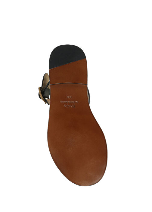 Siyah Kadın Deri Sandalet - Görsel 6