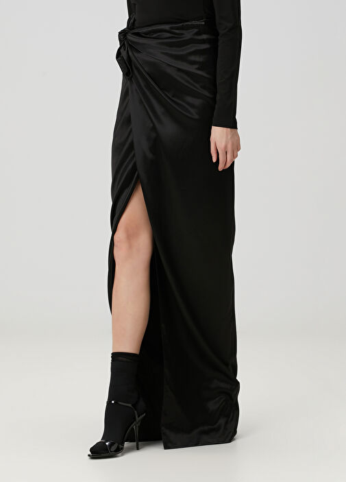 Balenciaga Black Satin Skirt