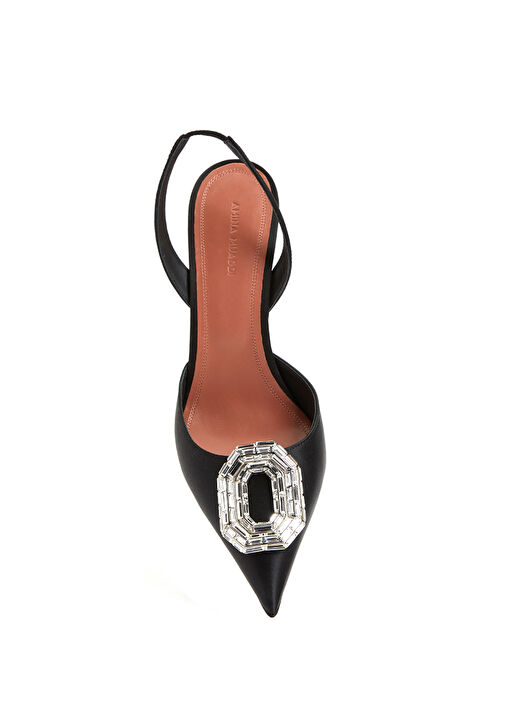 Camelia Siyah İpek Topuklu Ayakkabı - Görsel 5