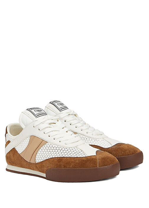 Kick Beyaz Kahverengi Kadın Deri Sneaker - Görsel 3