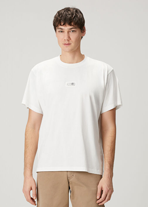 MM6 Maison Margiela Kırık Beyaz Erkek Kırık Beyaz T-shirt 1887181