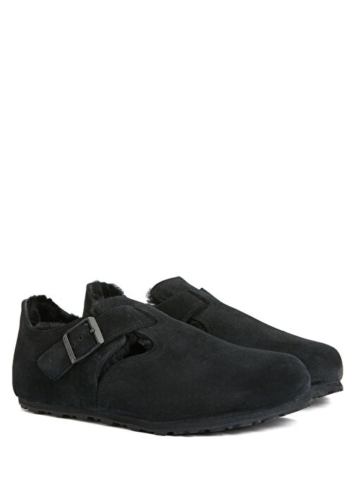 Birkenstock - London Shearling Siyah Kadın Ayakkabı - Siyah