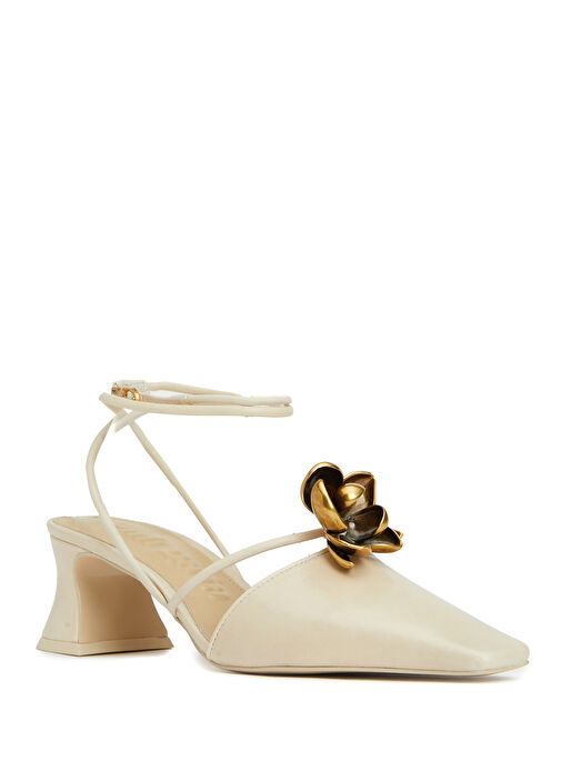 Ingrid Krem Kadın Deri Sandalet - Görsel 3