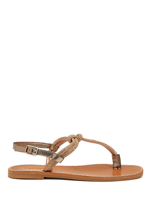 Sarı Kadın Deri Sandalet - Görsel 2