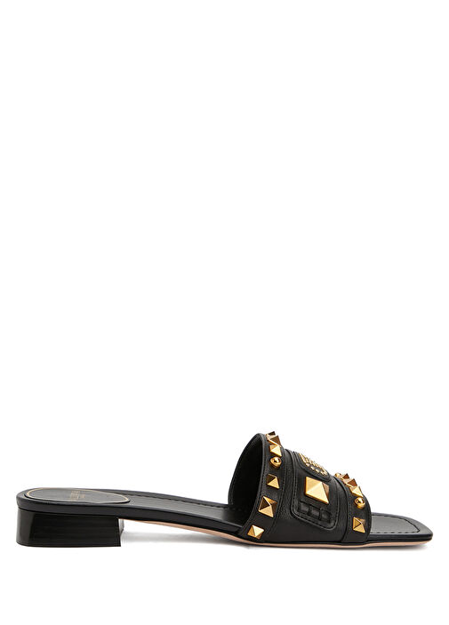 Plaster Caster Siyah Kadın Deri Terlik - Görsel 2