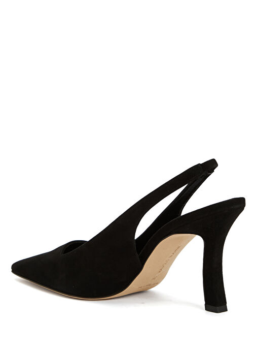 Siyah Süet Topuklu Ayakkabı - Görsel 4