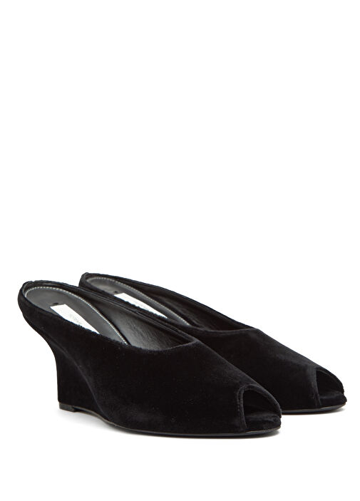 Siyah Kadife Dokulu Kadın Terlik - Görsel 3