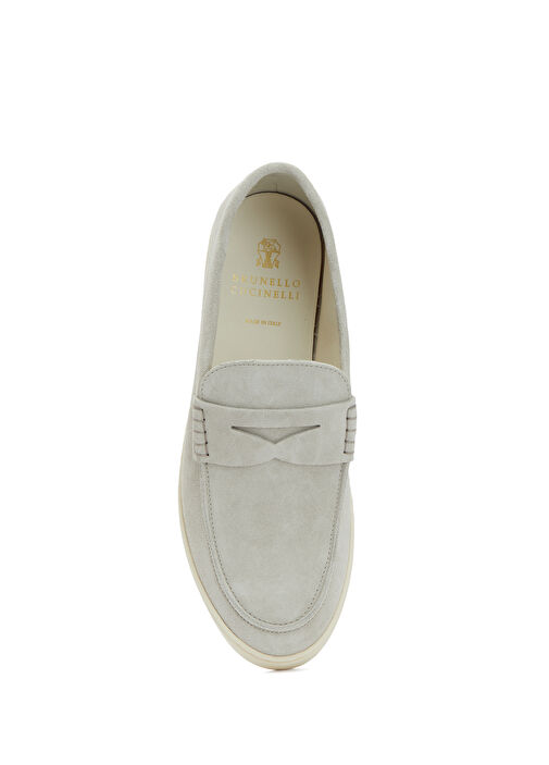 Kırık Beyaz Erkek Süet Loafer - Görsel 5