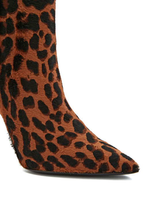 Leopar Desenli Kadın Deri Bot - Görsel 7