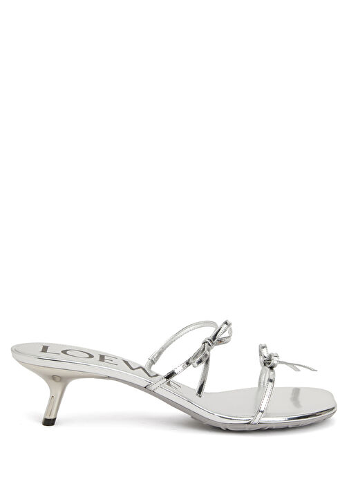 Petal Silver Fiyonk Detaylı Kadın Deri Sandalet - Görsel 2