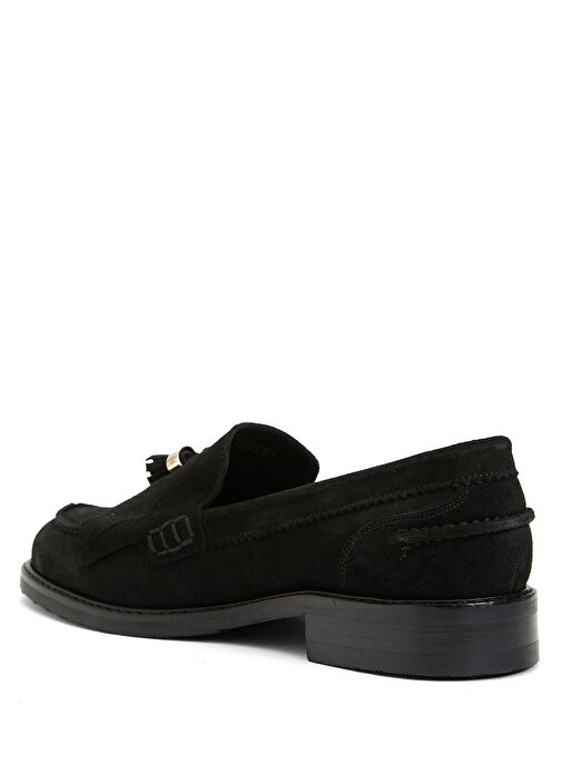 Siyah Kadın Süet Loafer - Görsel 4