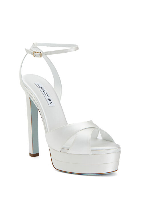 Divine Beyaz Saten Topuklu Ayakkabı - Görsel 3